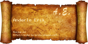 Anderle Erik névjegykártya